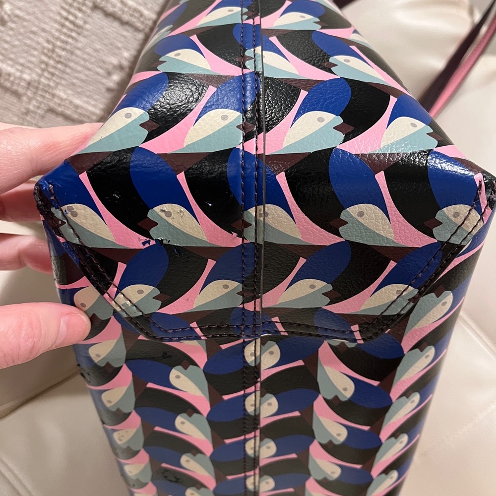 Kate Spade Multicolor Bird Pattern Reversible Tote - image 5